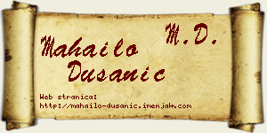 Mahailo Dušanić vizit kartica